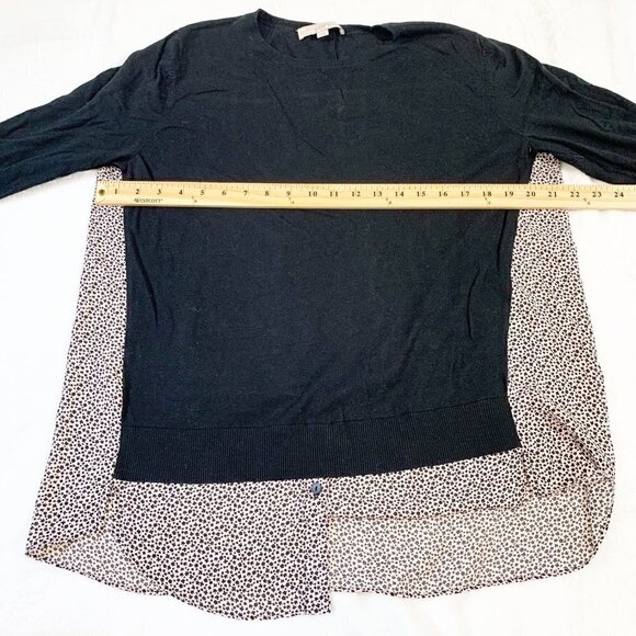 LOFT mixed materials animal print long sleeve pullover sweater - Large - Picture 6 of 7